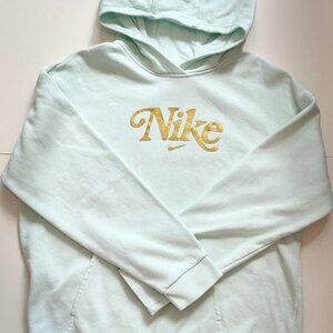 Girls NIKE mint, teal and gold hoodie sweatshirt